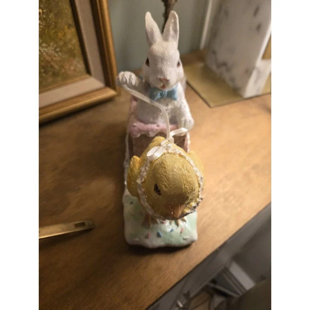 Valerie Parr Hill Resin Chick With Easter Cart